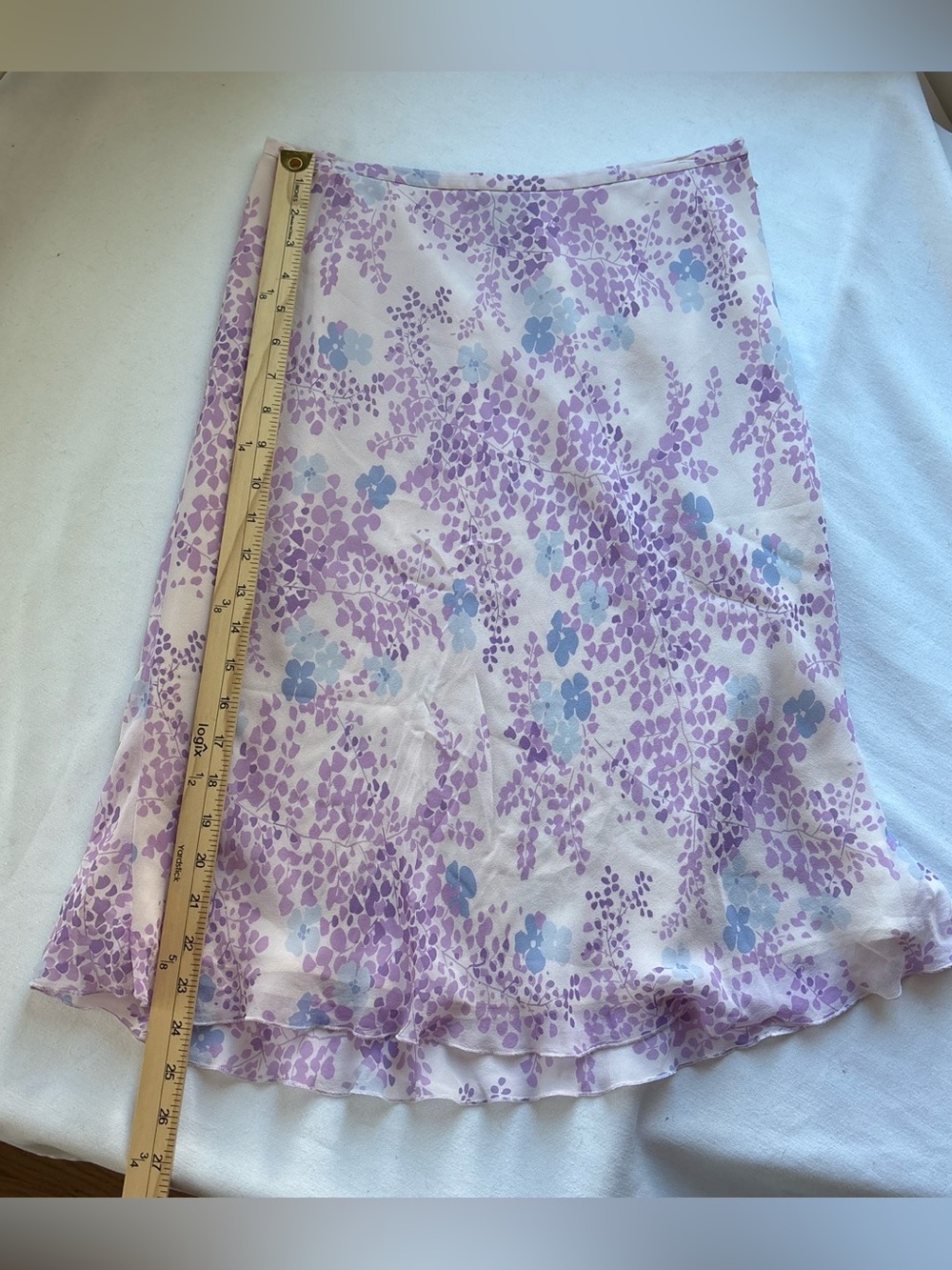 Vintage Ann Taylor Petites 100% Silk Floral Midi Skirt - Size Small